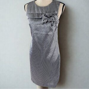 Banana Republic Satin Stripe Sheath Dress - Size 0 - NWOT - Bow Detail Holidays